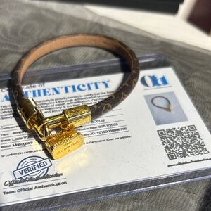 Louis Vuitton Monogram Brown and Gold Bracelet